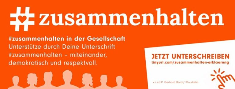 Unterschriftenaktion und Aufruf zur Menschenkette für Demokratie