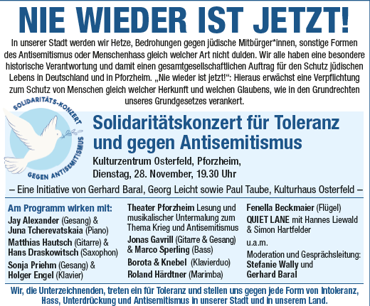 Solidaritätskonzert 28.11. im Osterfeld